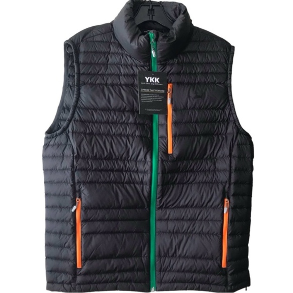 Black Puffer Down Vest Large